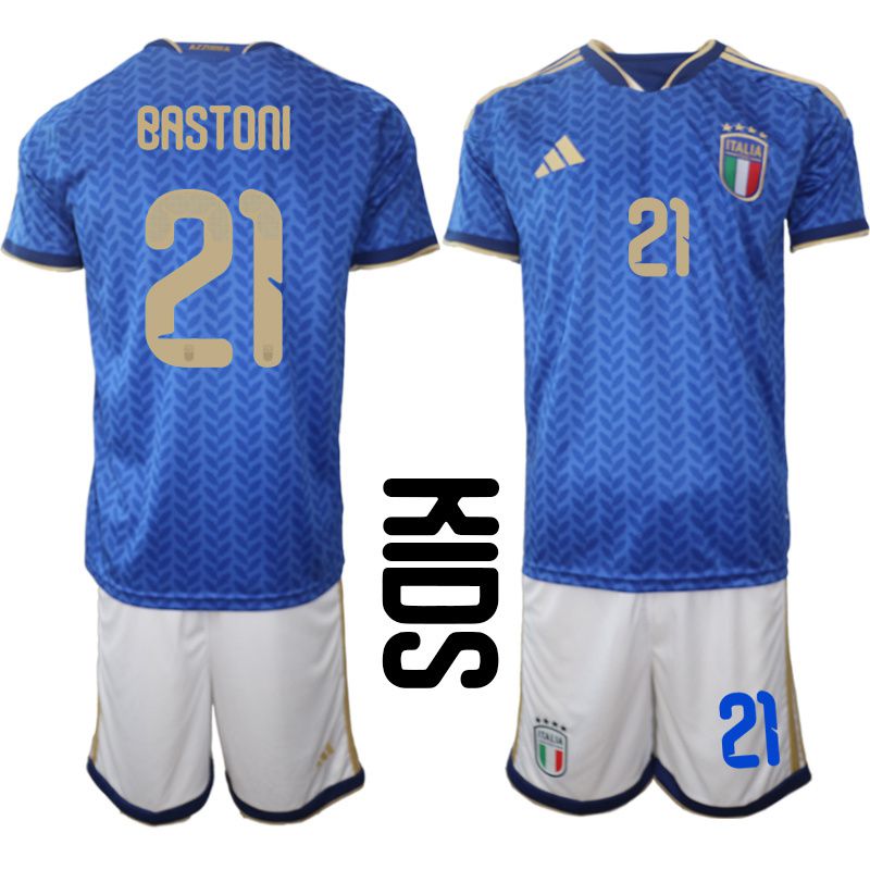 Youth 2026 World Cup National Team Italy home blue #21 Soccer Jersey 01
